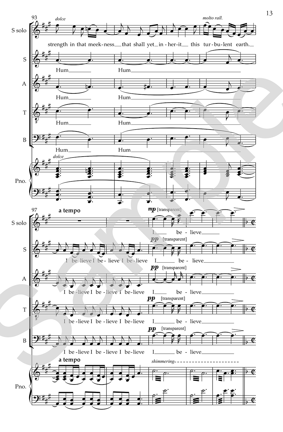 Hildegard Credo Bonds klavírní výtah digitální noty SATB