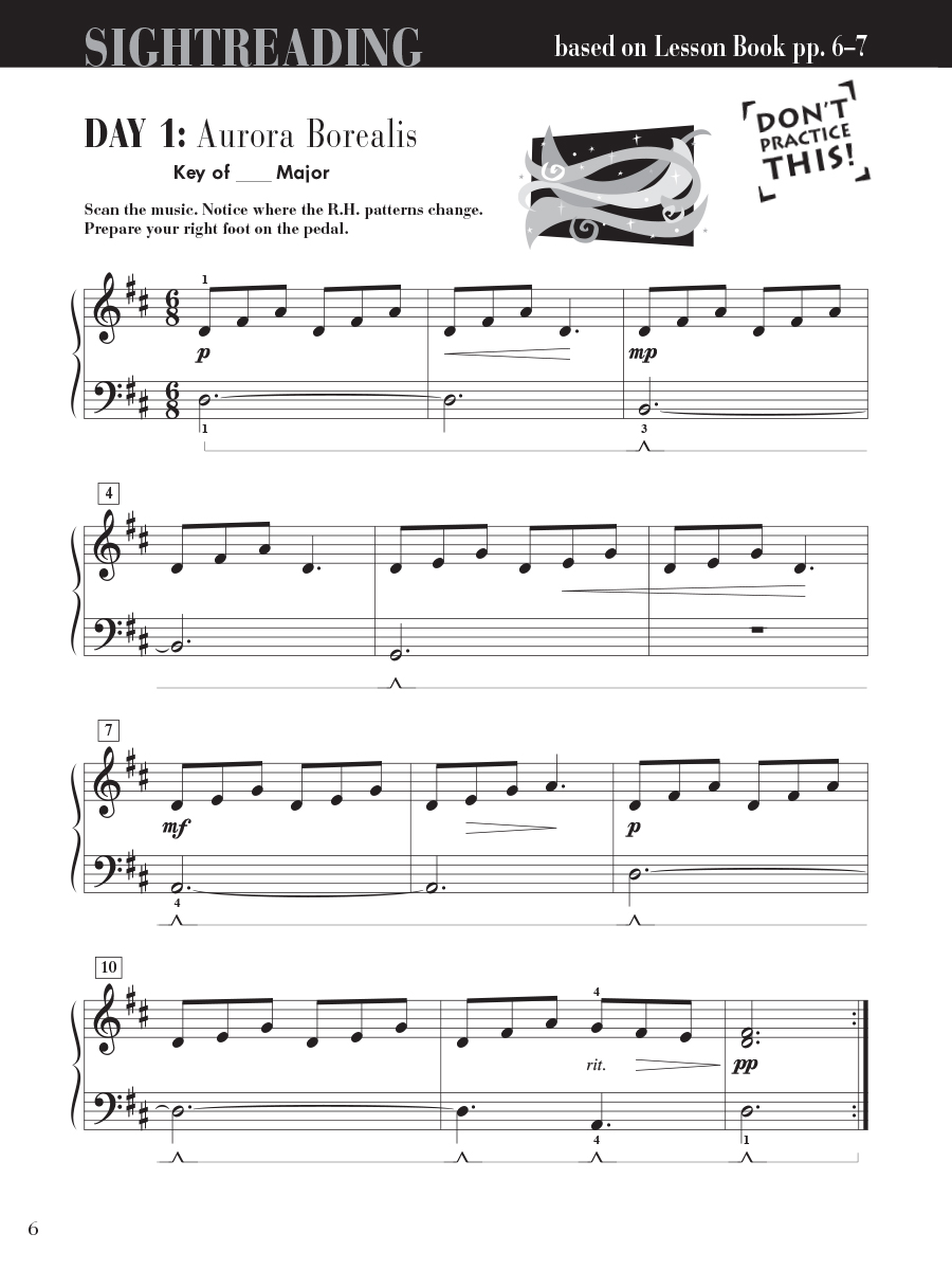 Faber Piano Adventures Level 4 Sightreading Book noty