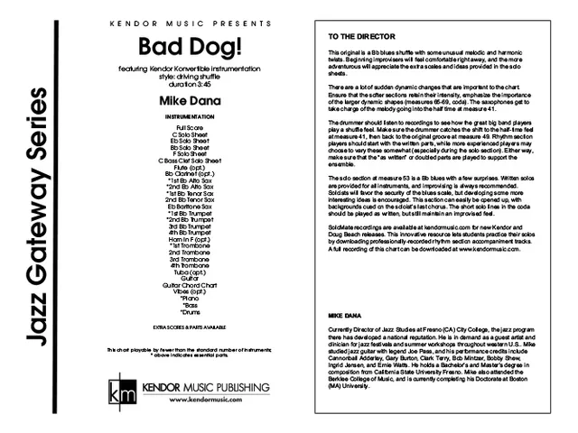Kendor Music Bad Dog Full Score partitura shuffle