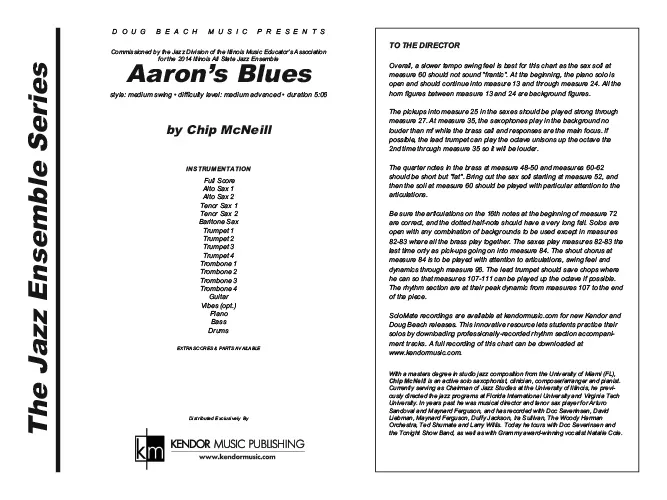 Kendor Music Aaron’s Blues noty partitura swing