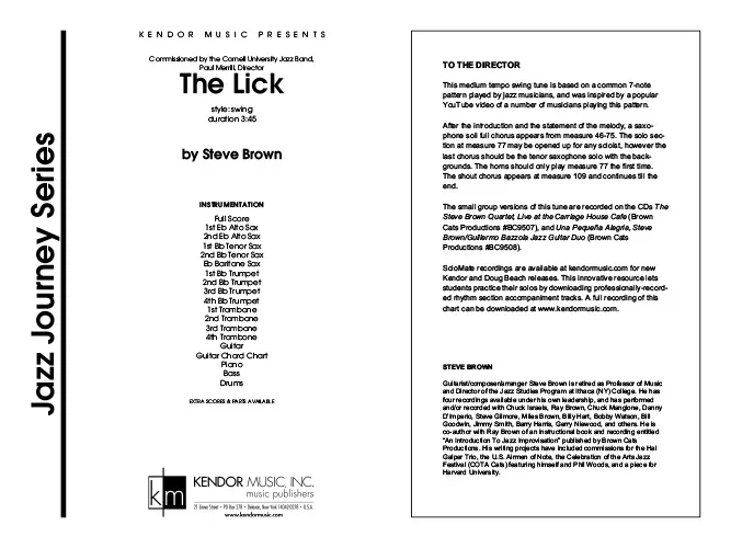 Kendor Music The Lick partitura swing 3:45