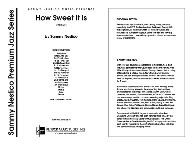 Kendor Music How Sweet It Is Full Score blues trubka