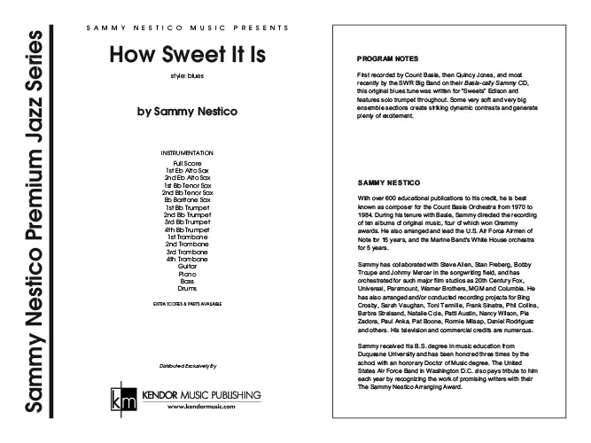 Kendor Music How Sweet It Is Full Score blues trubka