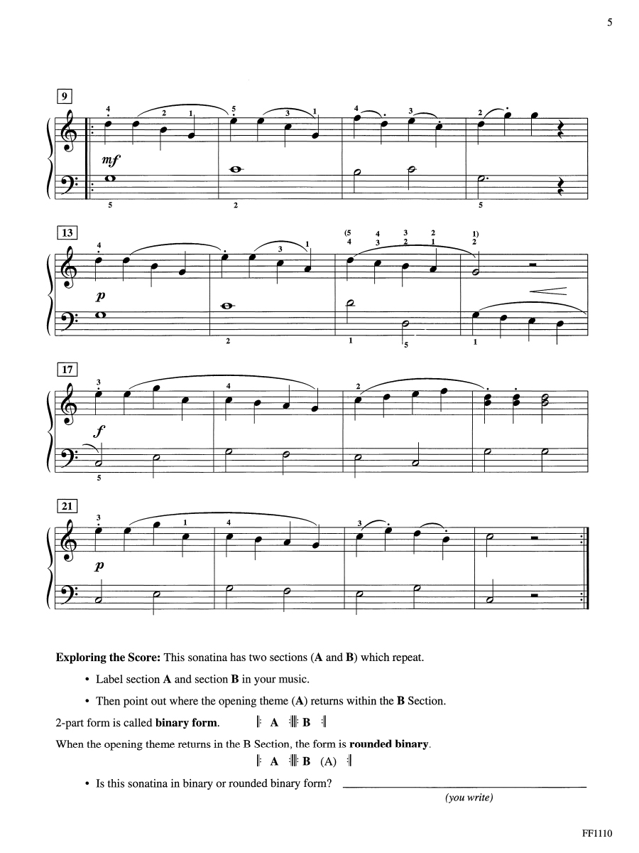 Faber Piano Sonatinas Book 1 noty pro klavír