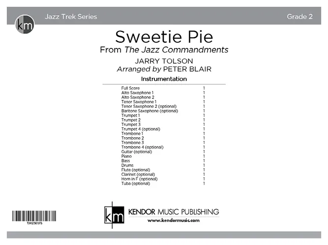 Kendor Music Sweetie Pie noty full score swing