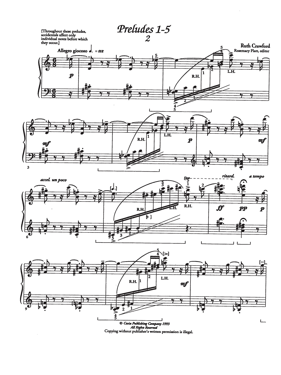 Hildegard Publishing Company Preludes Piano Crawford noty pro klavír