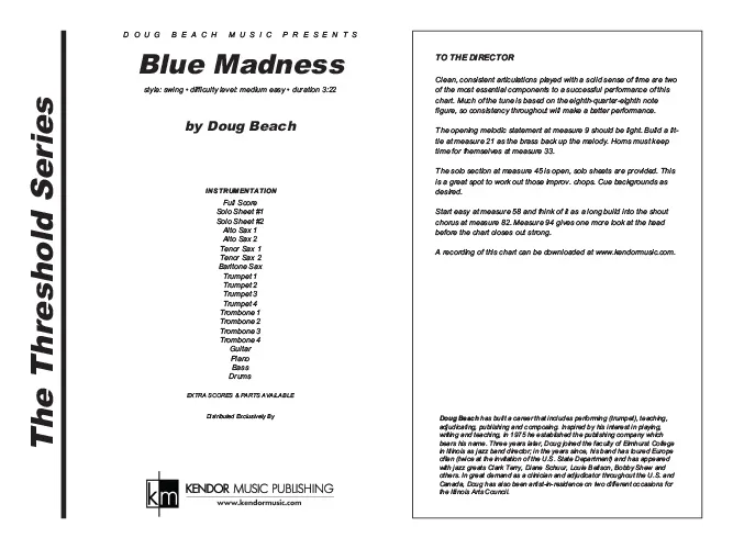 Kendor Music Blues Madness partitura full score swing