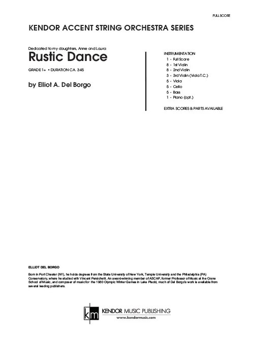 Kendor Music Rustic Dance partitura Full Score