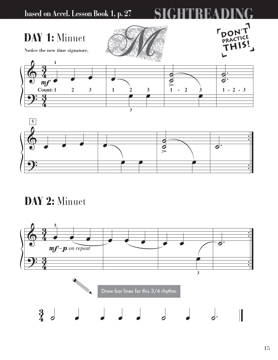 Faber Piano Adventures Accelerated Sightreading 1 noty z listu
