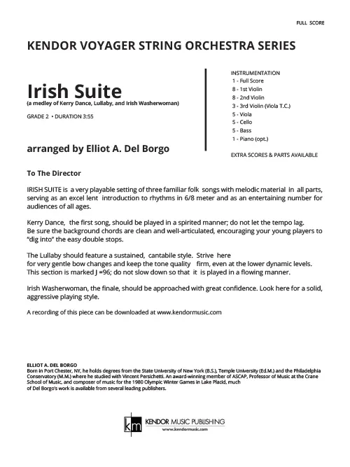 Kendor Music Irish Suite Full Score noty smyčce 6/8