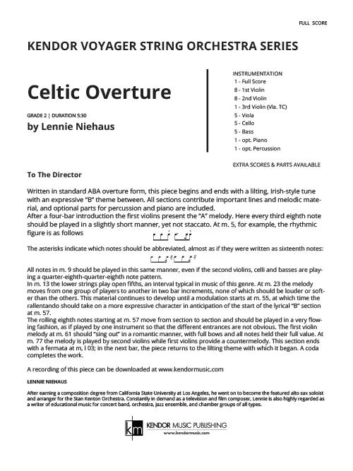 Kendor Music Celtic Overture partitura Full Score pro orchestr