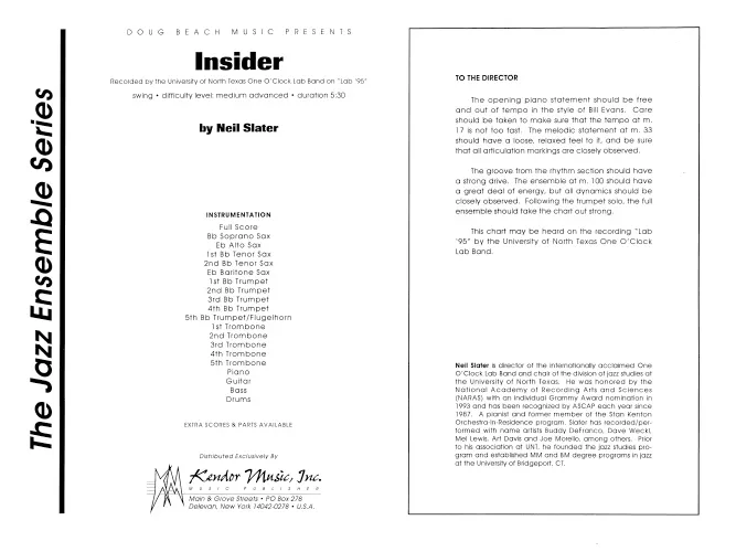 Kendor Music Insider partitura Full Score swing