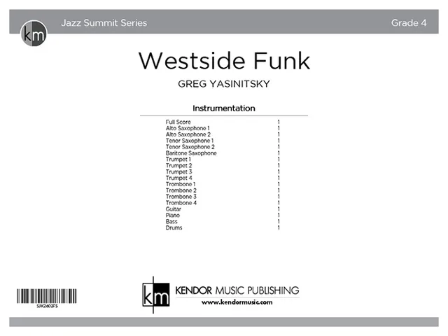 Kendor Music Westside Funk partitura funk pro orchestr