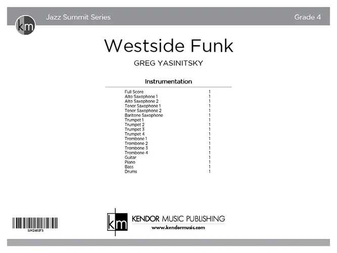 Kendor Music Westside Funk partitura funk pro orchestr