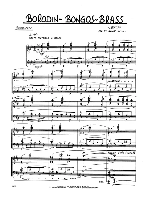 Kendor Music Borodin-Bongos-Brass partitura swing