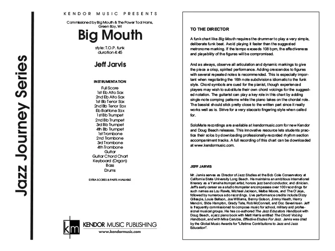 Kendor Music Big Mouth partitura funk pro jazz band