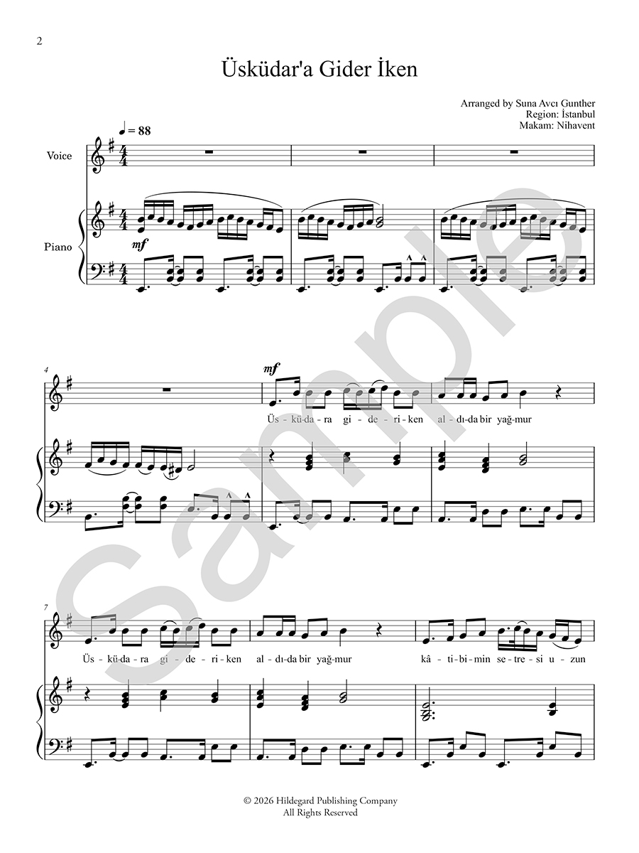 Hildegard Publishing Anthology of Turkish Song noty 10 písní