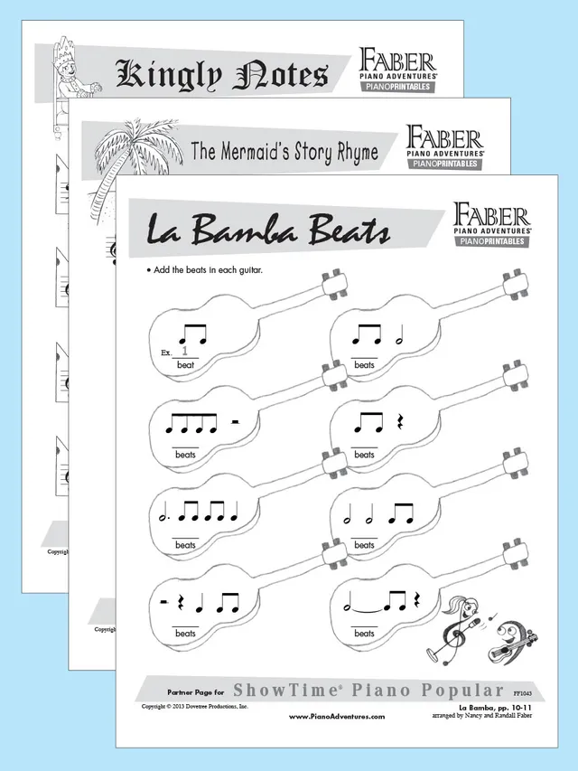 Faber ShowTime Piano Popular Partner Pages doplněk PDF