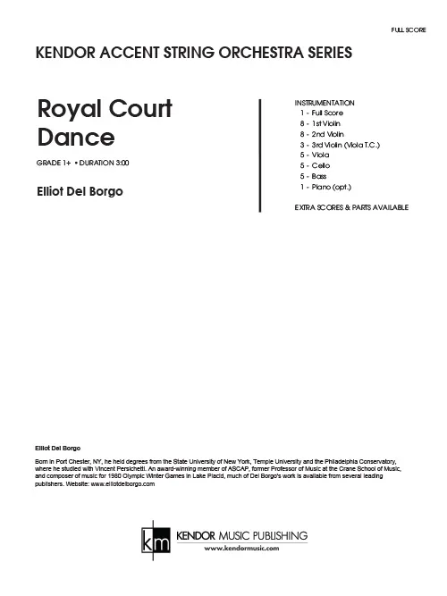 Kendor Music Royal Court Dance partitura pro smyčce