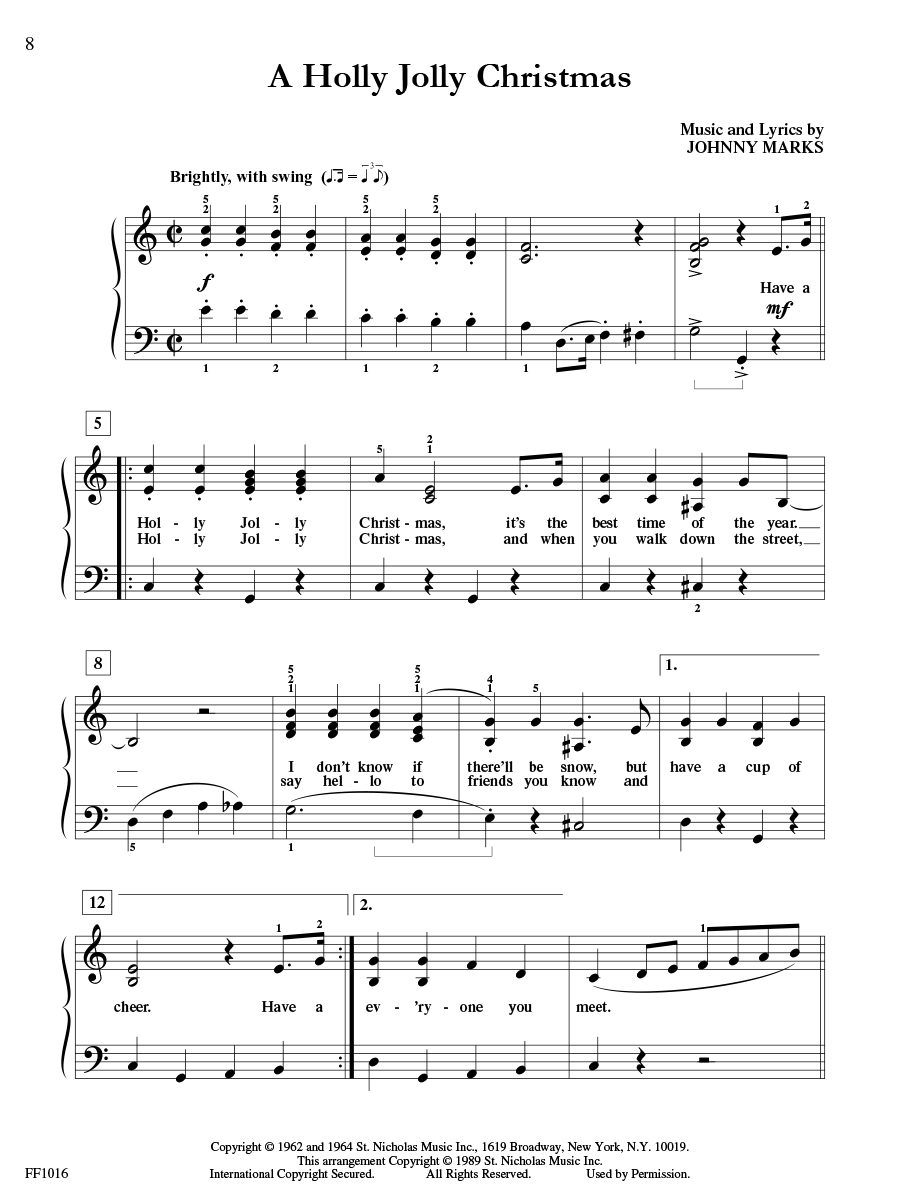 Faber BigTime Piano Christmas noty klavír vánoční