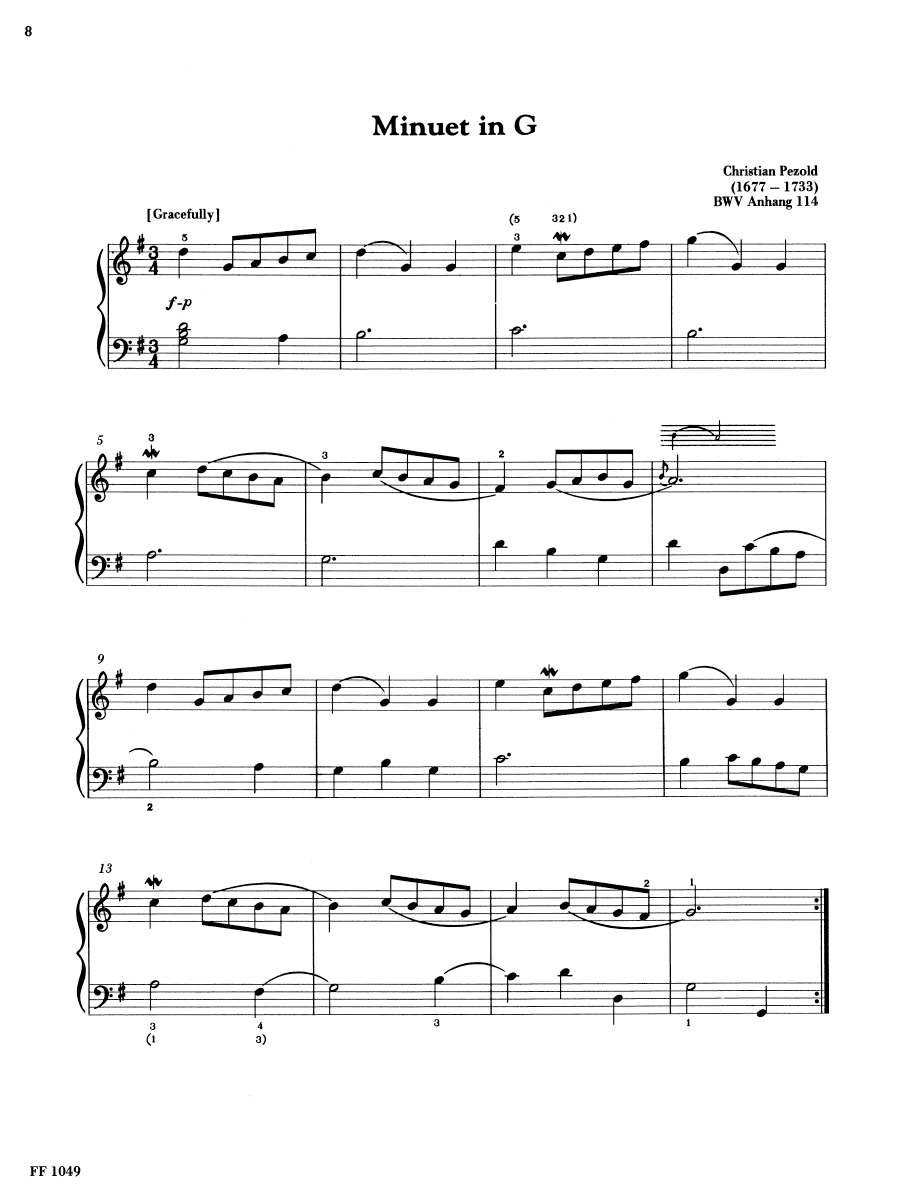 Faber Piano Adventures Selections from the Notebook for Anna Magdalena Bach noty