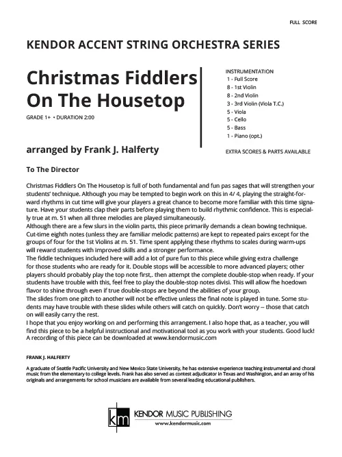Kendor Music Christmas Fiddlers partitura full score