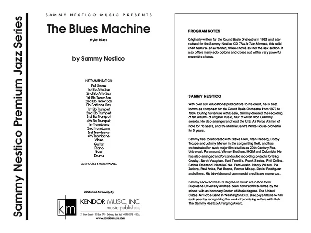 Kendor Music The Blues Machine partitura Full Score blues
