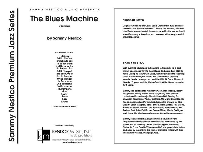 Kendor Music The Blues Machine partitura Full Score blues