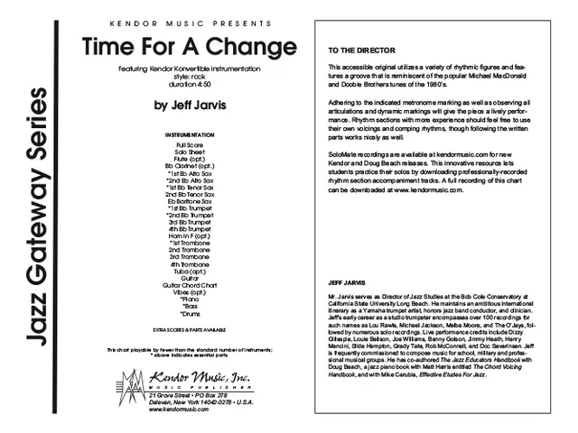 Kendor Music Time For A Change partitura Full Score rock