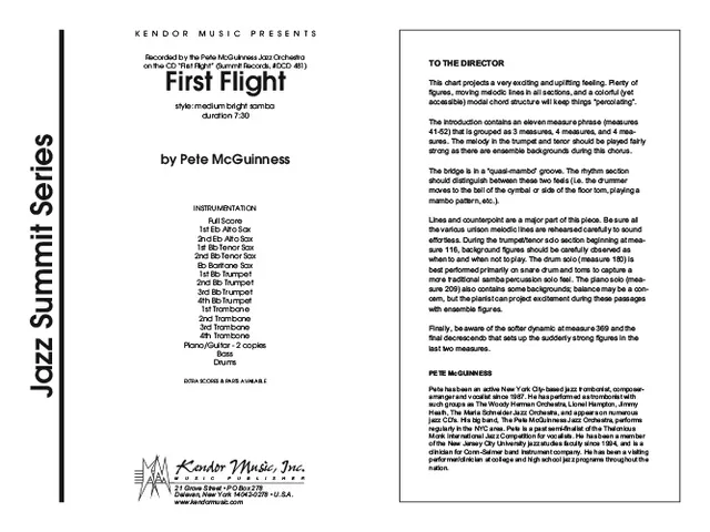 Kendor Music First Flight partitura pro jazzový orchestr samba