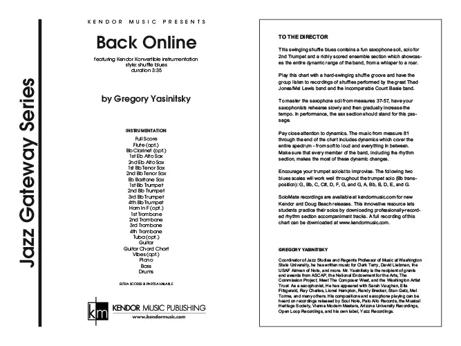 Kendor Music Back Online partitura pro dechový orchestr