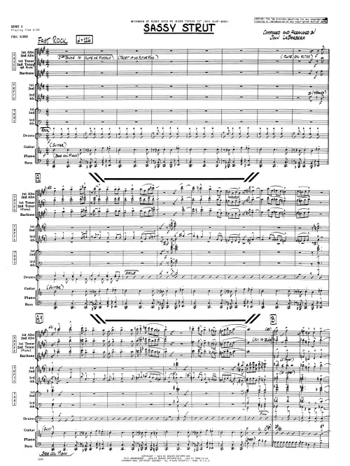 Kendor Music Sassy Strut noty Full Score rychlý rock