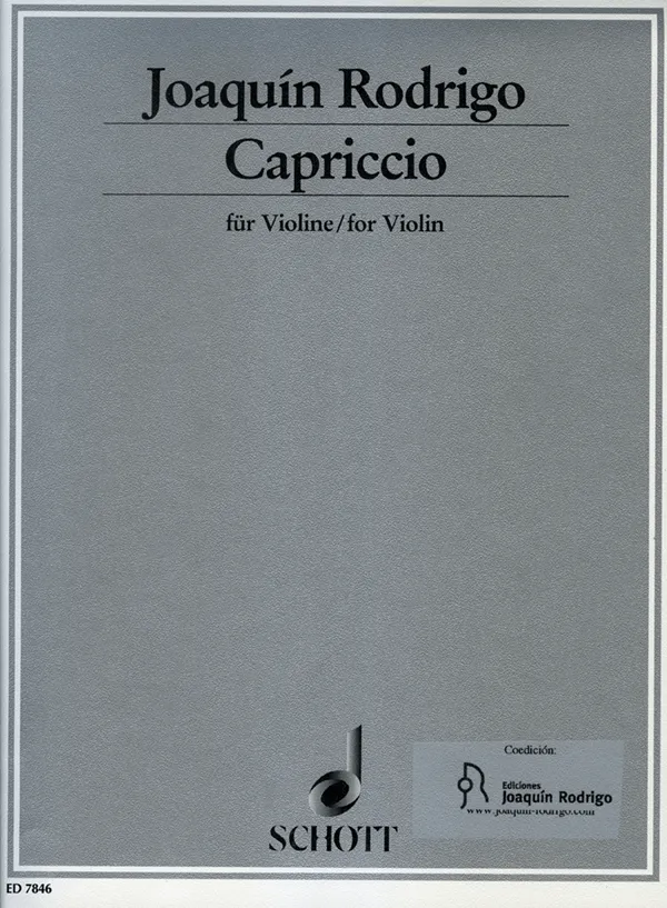 Ediciones Joaquín Rodrigo Capriccio noty pro housle sólo
