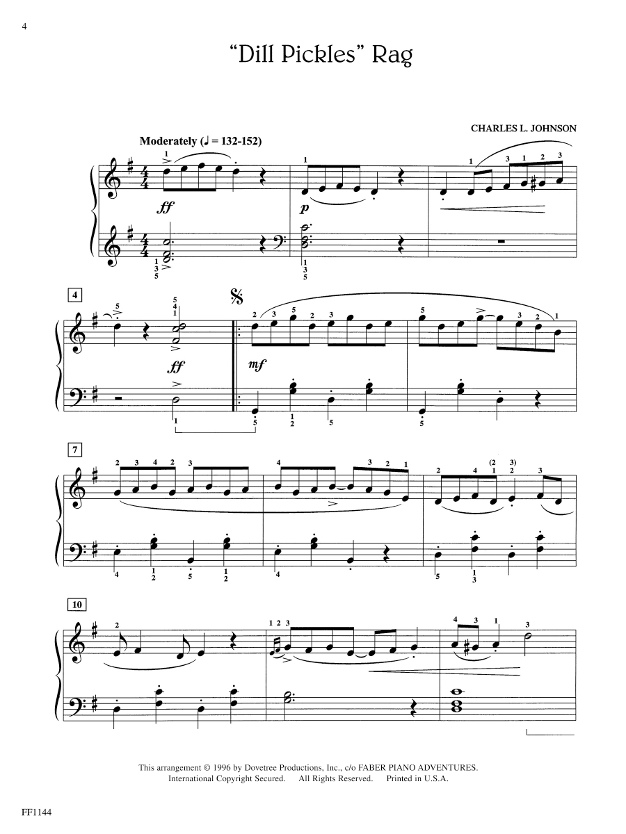 Faber BigTime Piano Ragtime Marches noty pro klavír