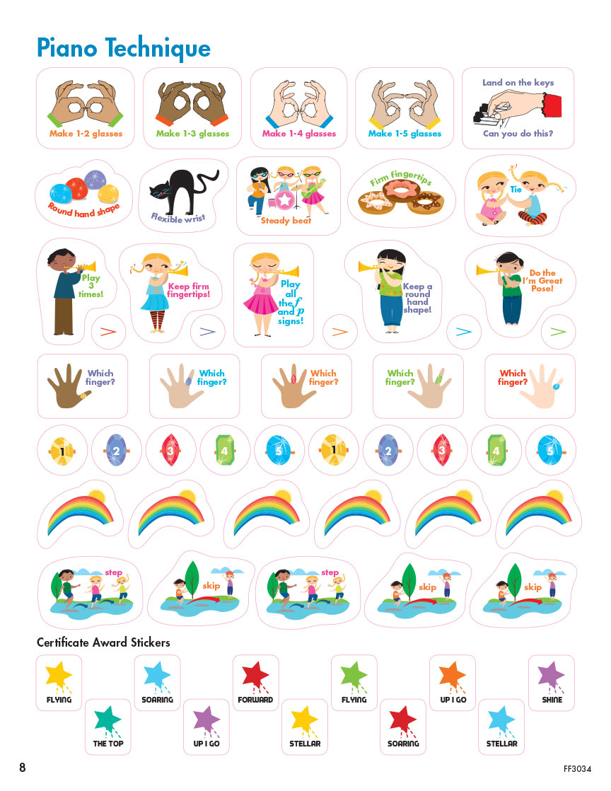 Faber My First Piano Adventure Sticker Book samolepky