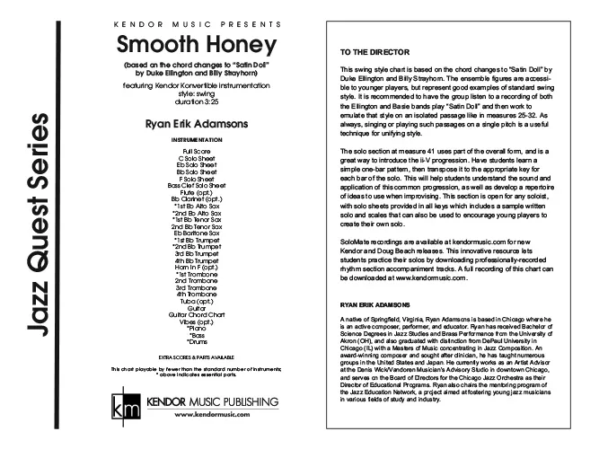Kendor Music Smooth Honey partitura pro big band swing