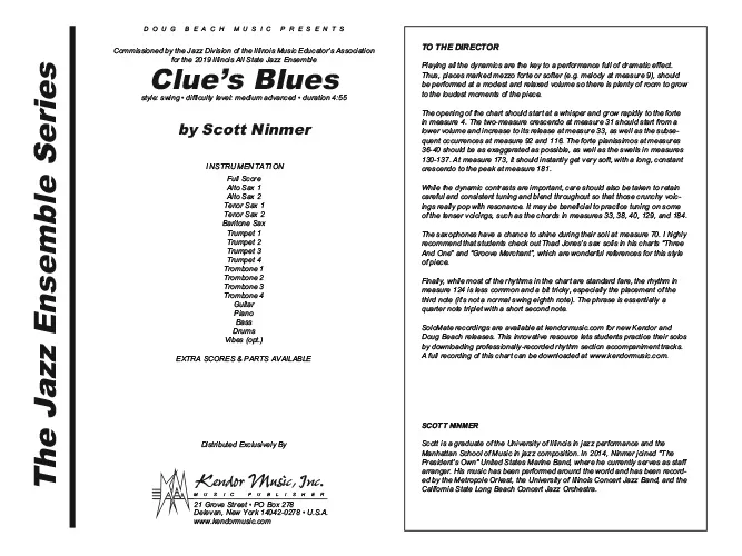 Kendor Music Clue’s Blues partitura pro jazz band swing