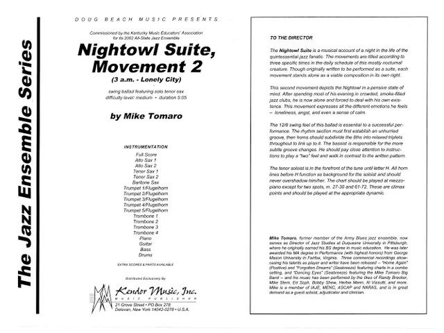 Kendor Music Nightowl Suite 2 partitura tenor