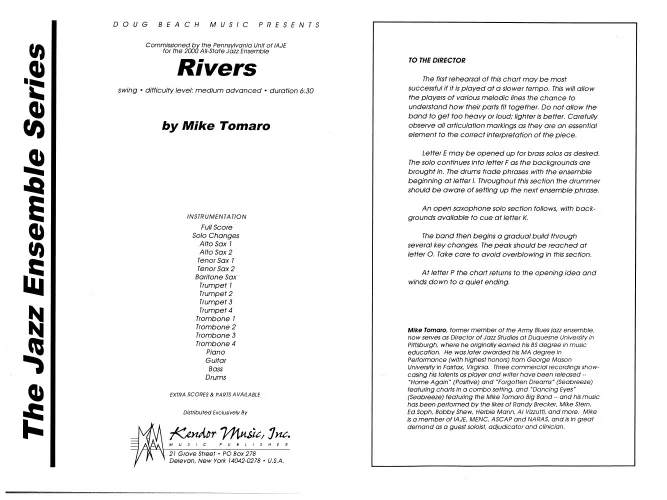 Kendor Music Rivers partitura pro big band swing
