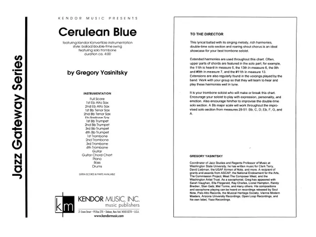 Kendor Music Cerulean Blue partitura sólo trombon balada