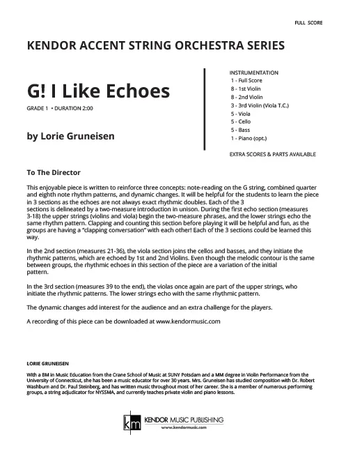 Kendor Music G! I Like Echoes partitura pro smyčce G struna