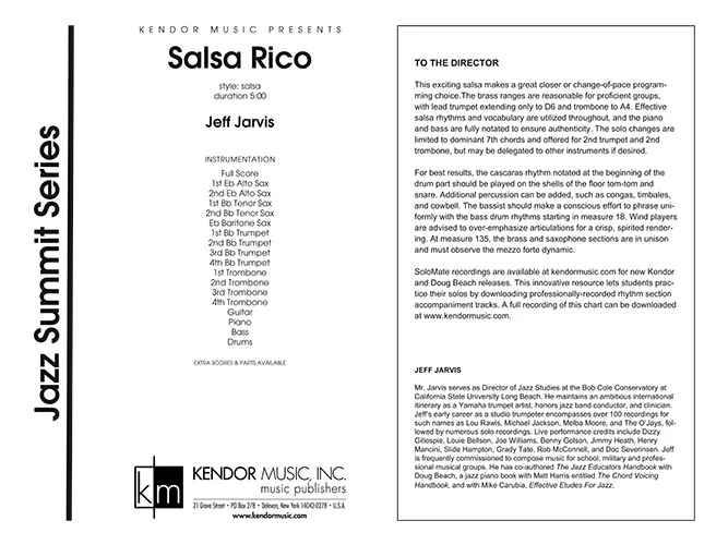 Kendor Music Salsa Rico partitura full score salsa