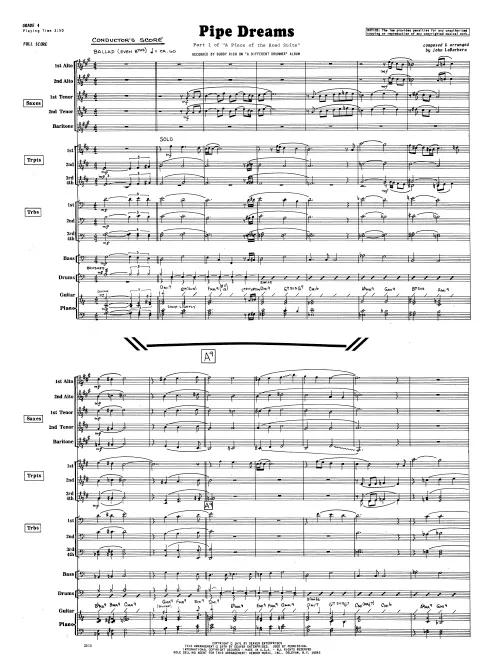 Kendor Music Pipe Dreams Full Score partitura balada