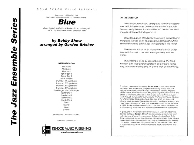 Kendor Music Blue Full Score noty pro big band balada