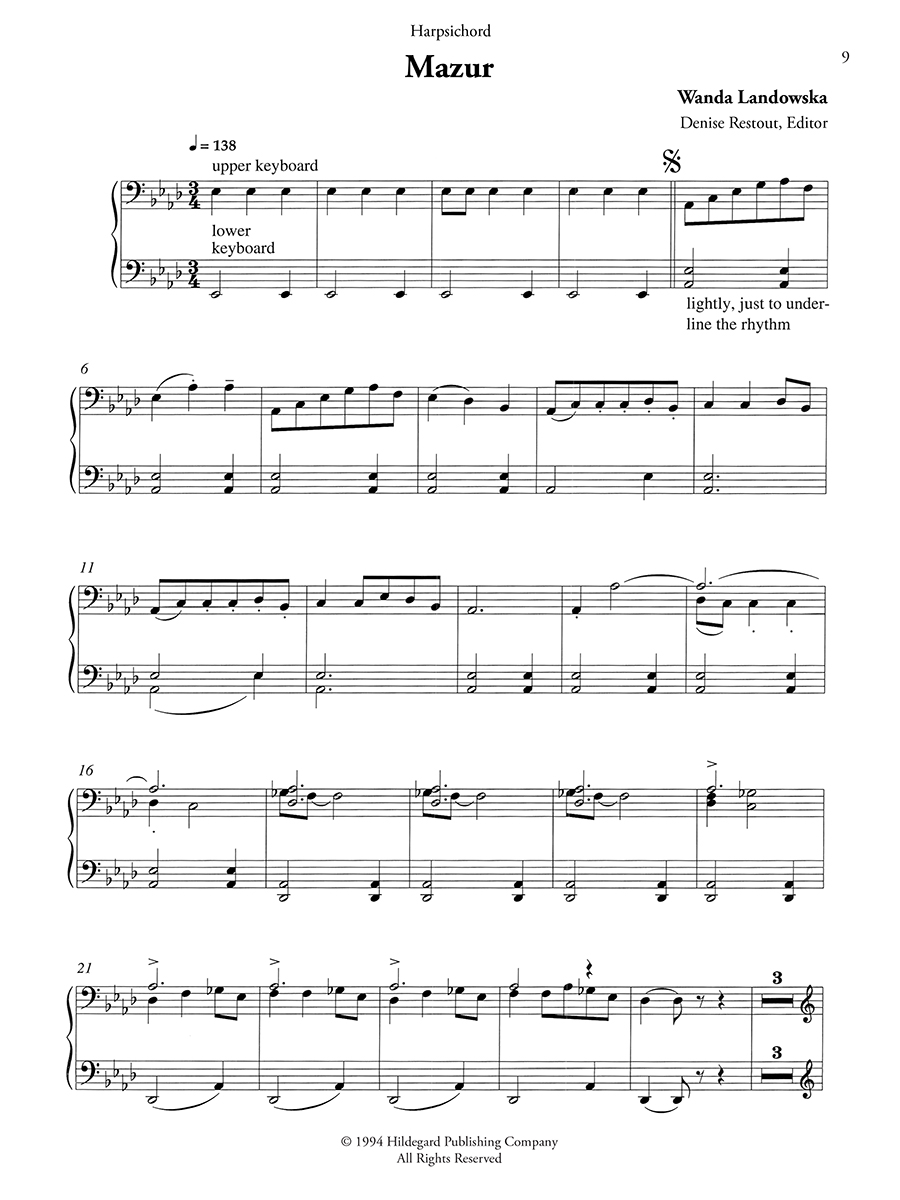 Hildegard Publishing Company Five Polish Folksongs Landowska digitální partitura a hlasy