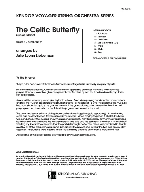Kendor Music The Celtic Butterfly partitura full score smyčce