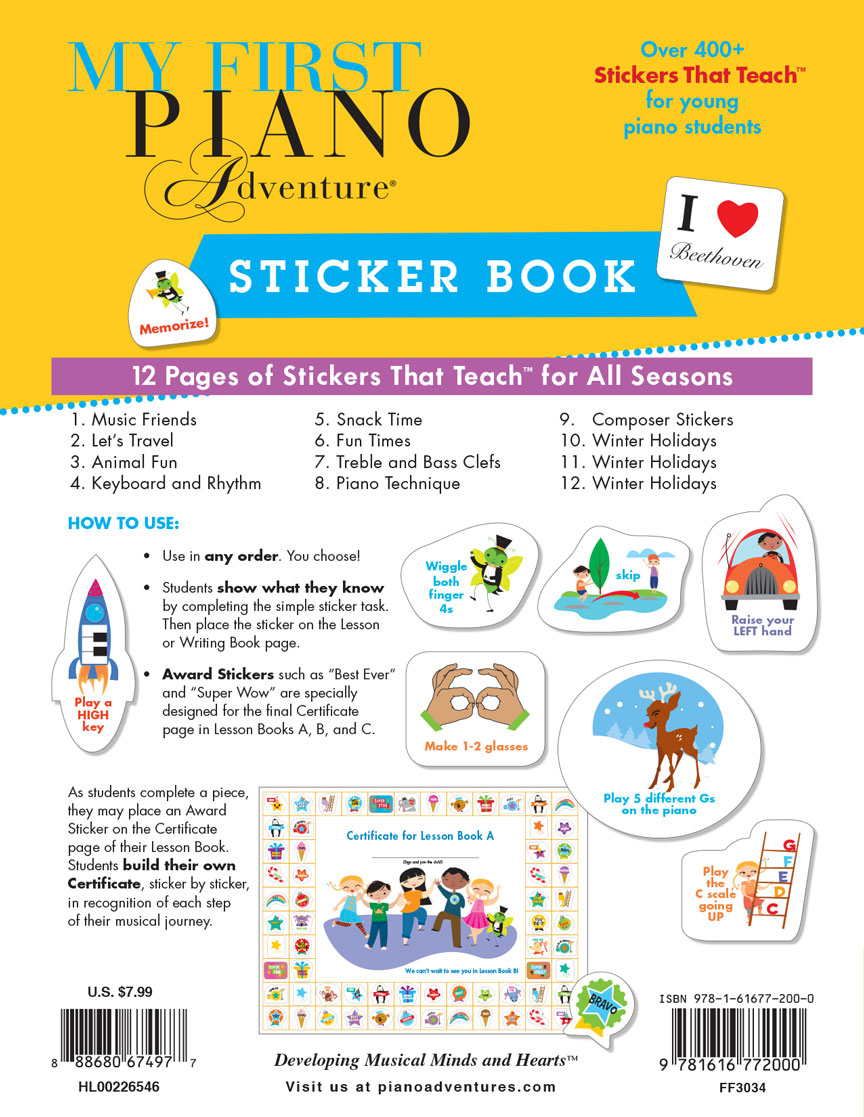 Faber My First Piano Adventure Sticker Book samolepky