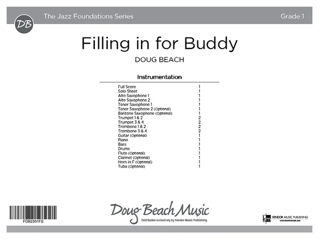 Kendor Music Filling in for Buddy noty full score pro big band