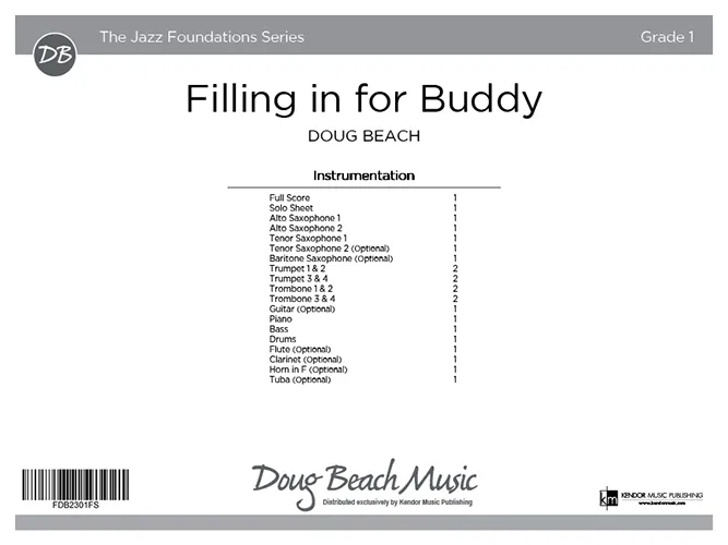 Kendor Music Filling in for Buddy noty full score pro big band