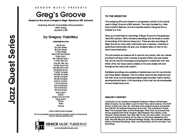Kendor Music Greg’s Groove partitura pro big band blues